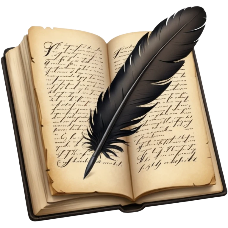 feather quill writing in a book emoji