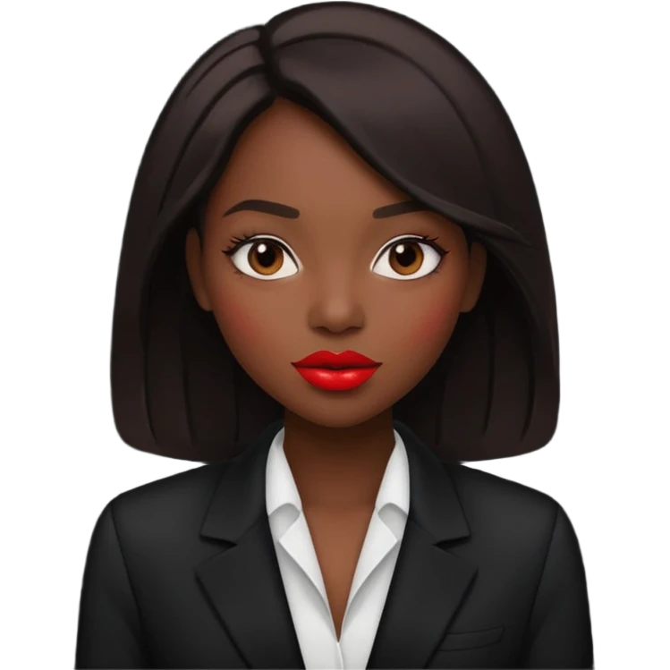red lipstick, black blazer emoji