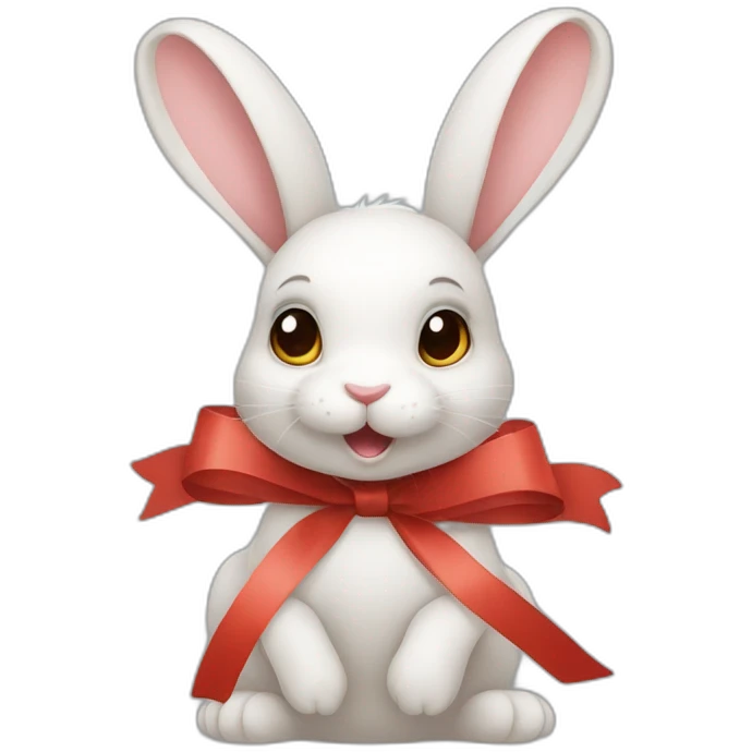 rabbit three ribbon emoji