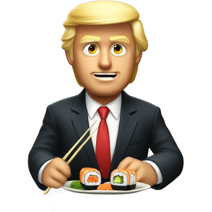 Trump eat sushi emoji