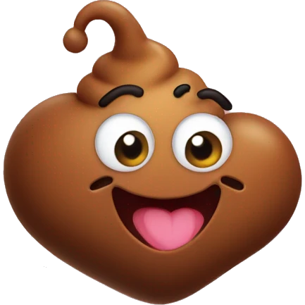 happy poop with heart eyes in love emoji