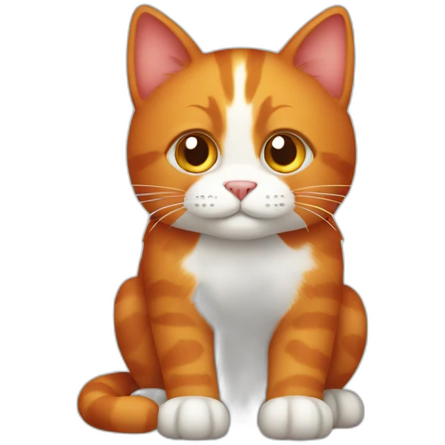 Red cat with white spots emoji