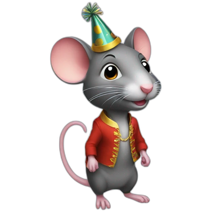 rat with party outfit emoji