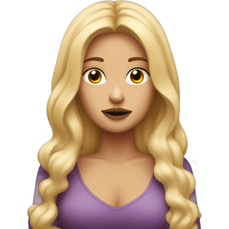 Woman with blond long hair, hand held up under her chin, rolling her eyes impatiently looking annoyed  emoji