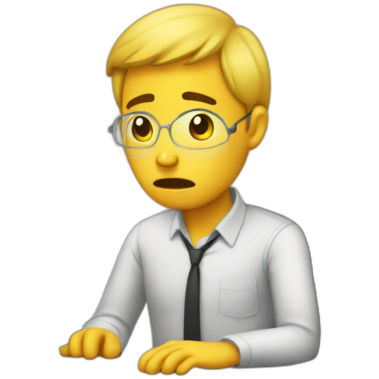 working while crying emoji