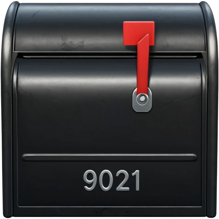 black mailbox with №90210 on black post emoji