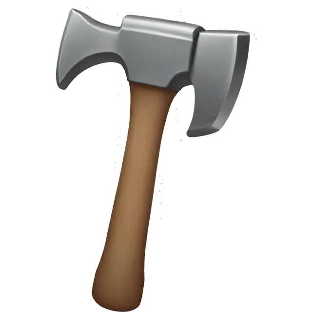 A hammer with a cute face emoji