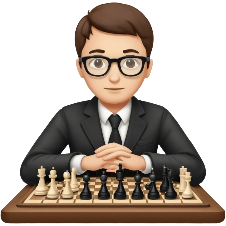 Player with chess clock, Chess club. emoji