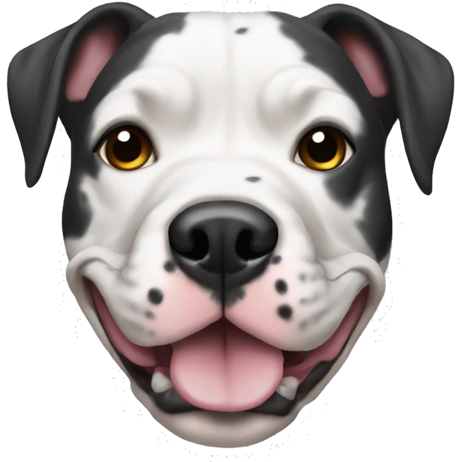 Black and white spotted pitbull emoji