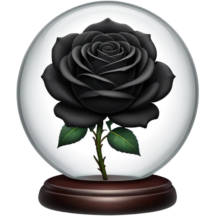 Black rose in a glass sphere emoji