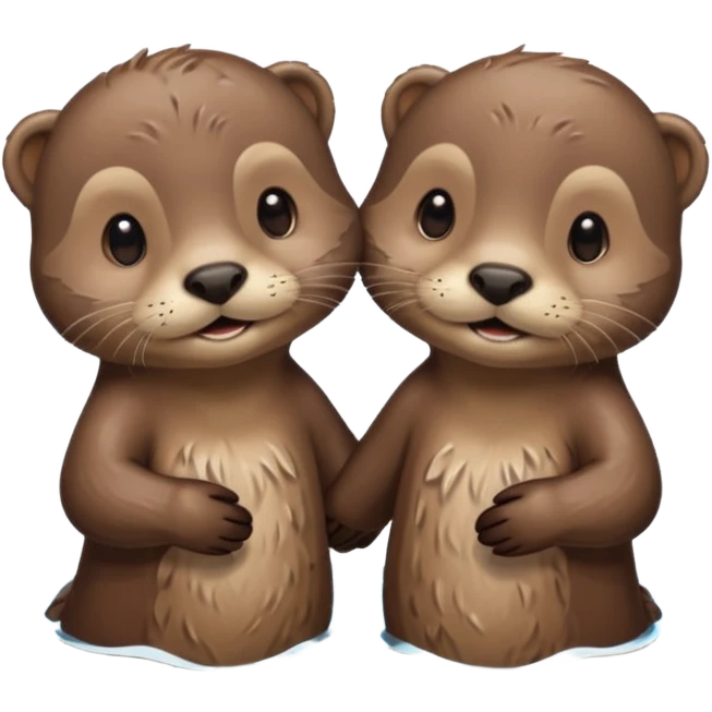2 otters holding hands swimming  emoji