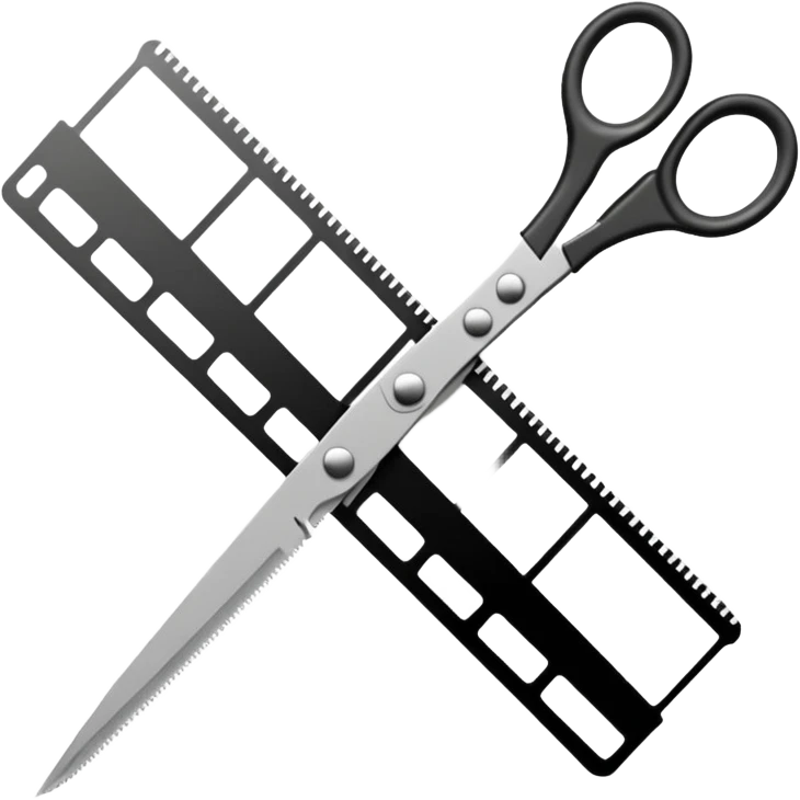 film strip with scissors cutting it emoji