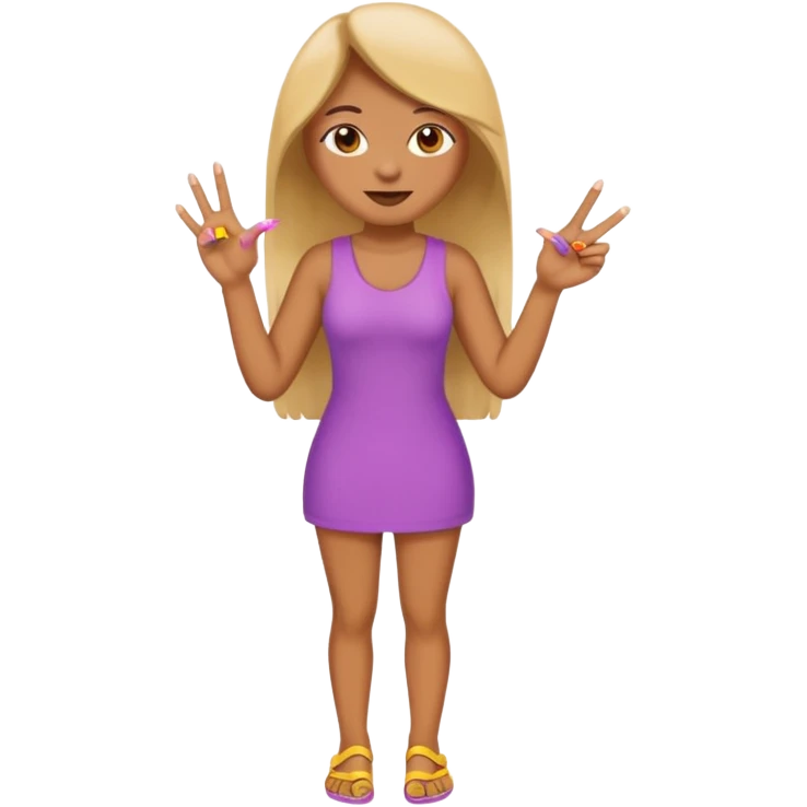 full body realistic emoji girl with fingernails emoji