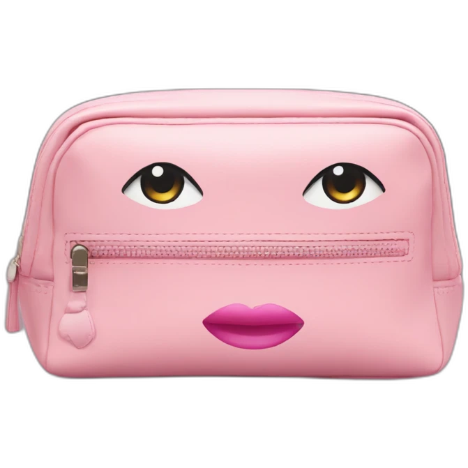 makeup bag gently pink colour emoji