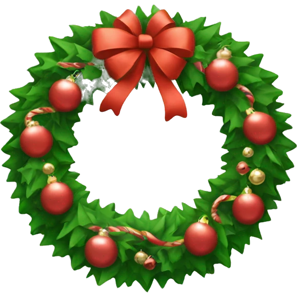 Festive Christmas wreath emoji