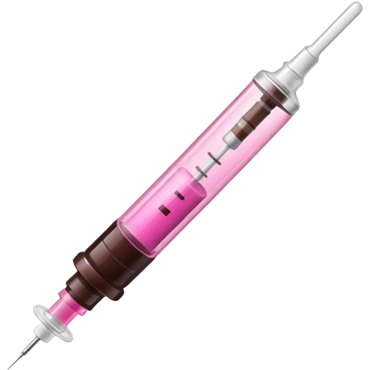 pink and dark brown syringe emoji
