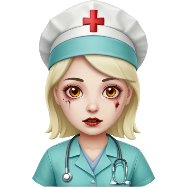 zombie nurse female with nurse hat and scrubs emoji