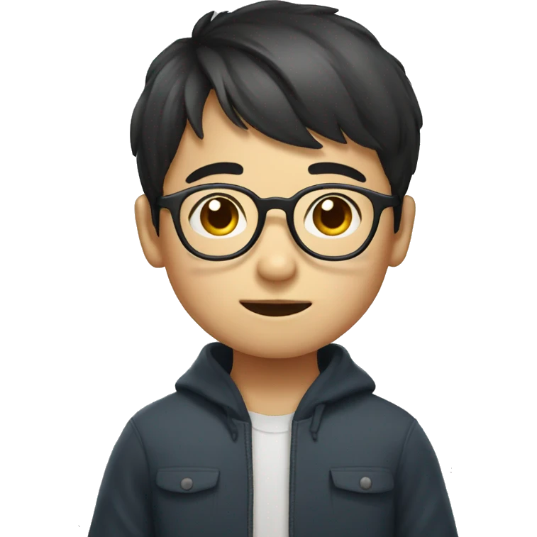 korean boy with glasses emoji