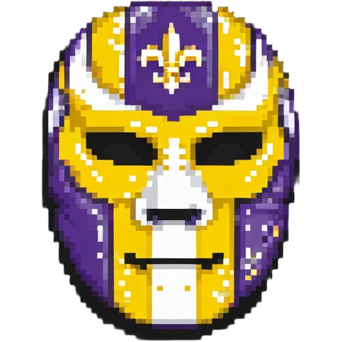 Louisiana themed luchador mask with state flag colors emoji