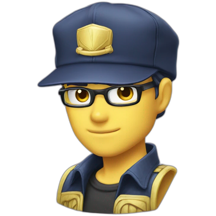 a yellow nerd who wear the jotaro kujo cap emoji