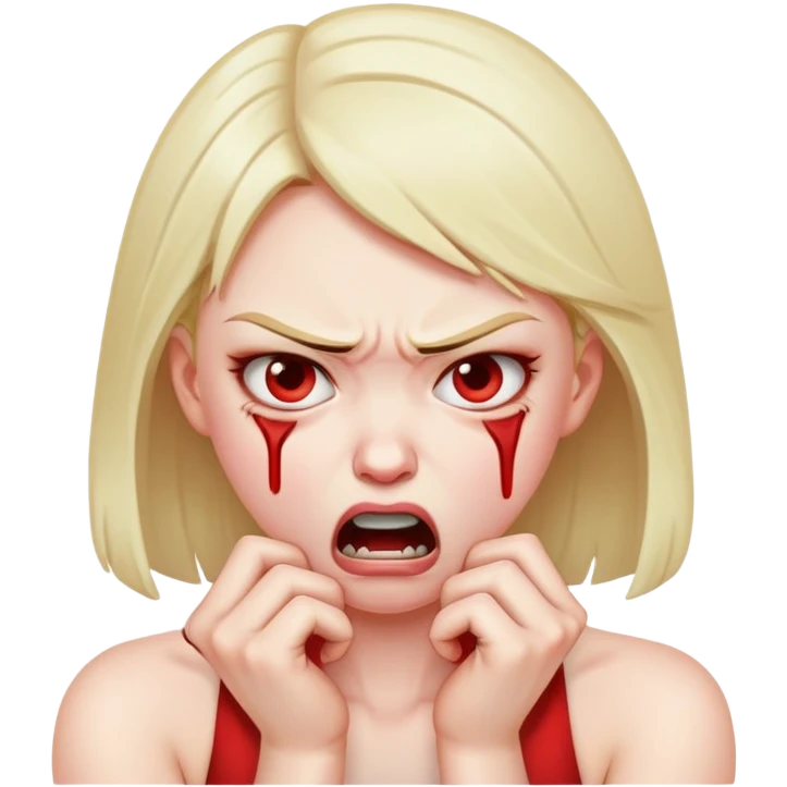 girl choking herself because she’s mad emoji