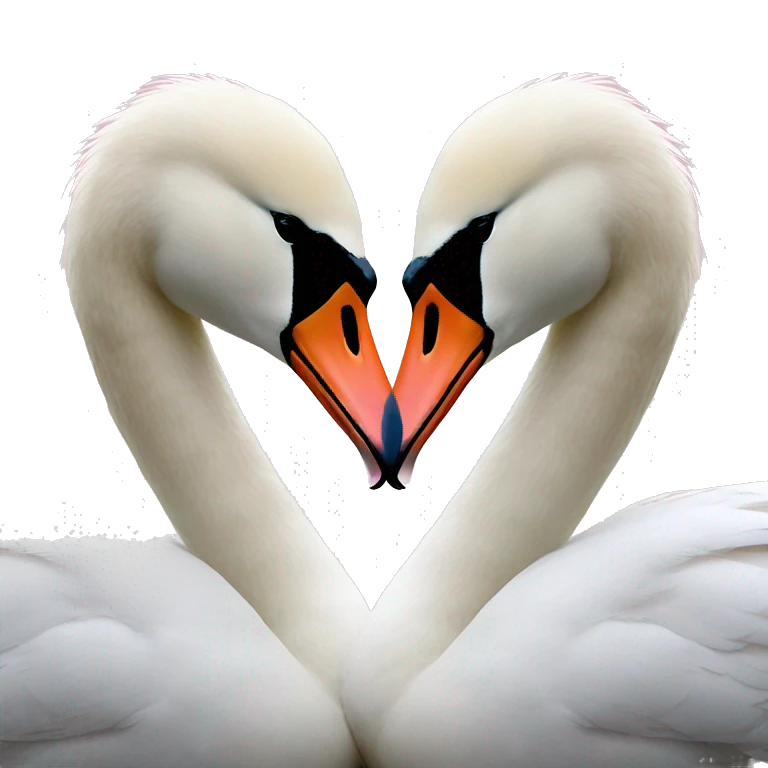 two swans making a heart emoji