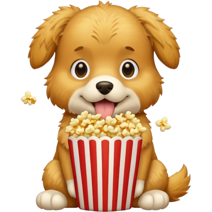 Cachorro comendo pipoca emoji