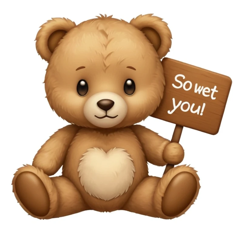 Create an Cute Teddy bear which says so sweet of you. emoji