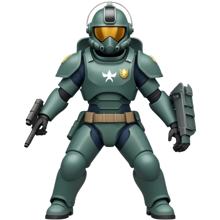 Helldiver soldier in power armor with helmet emoji