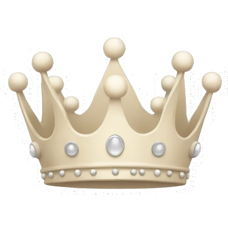 White and pastel beige crown emoji