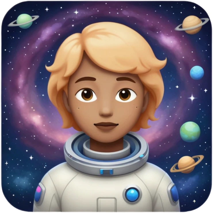 Highly spiritual person in the mystical cosmos of outer space  emoji