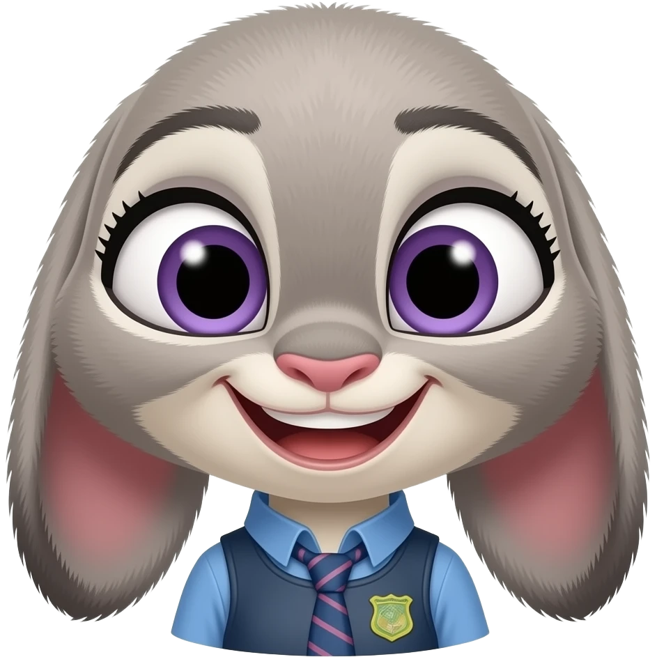 Judy Hopps representando a emoção de 'nostaljoy', uma mistura criativa de emoji