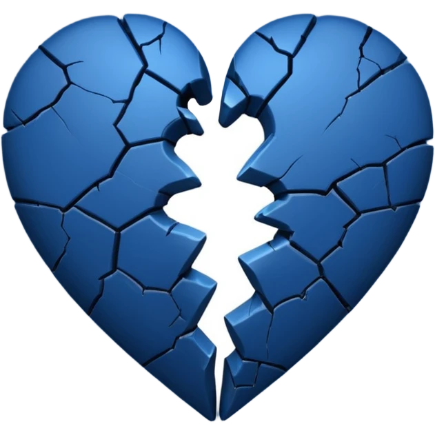 Emoji de corazón azul  oscuro roto ala mitad  emoji