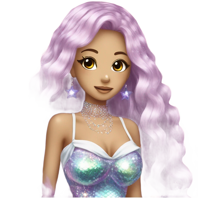 hime gyaru girl mermaid beautiful sparkly emoji