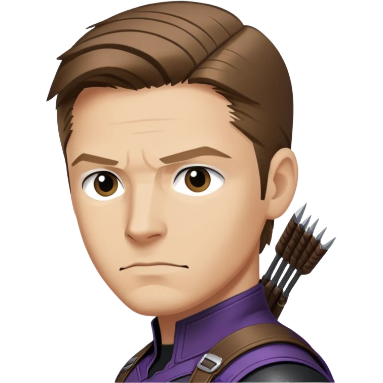 hawkeye clint barton portrait marvel, brown hair from captain america: civil war emoji