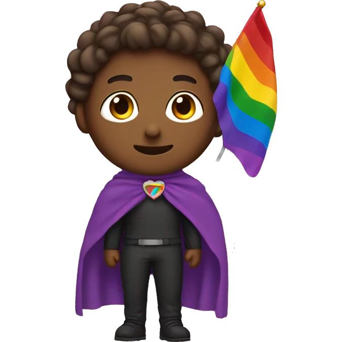 David with a pride flag cape emoji