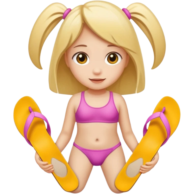 Child girl wearing thongs emoji
