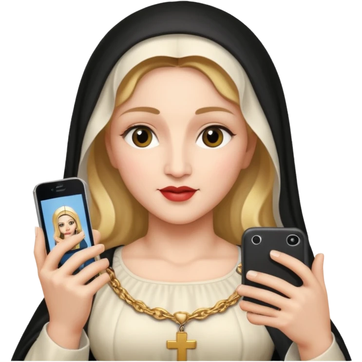 emoji della madonna che si scatta un selfie 
 emoji