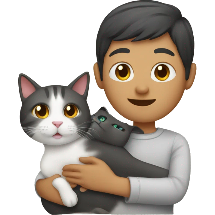 cat with owner emoji