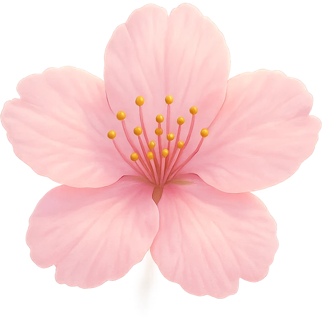 pink cherry blossom with a soft glow, no background emoji