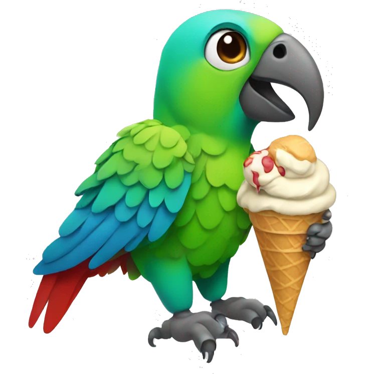Parrot with ice cream  emoji