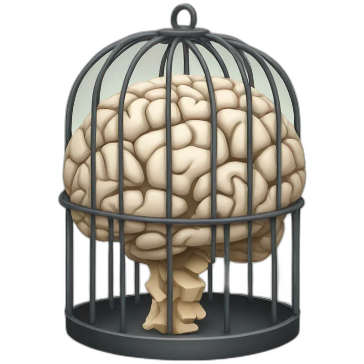 caged brain emoji