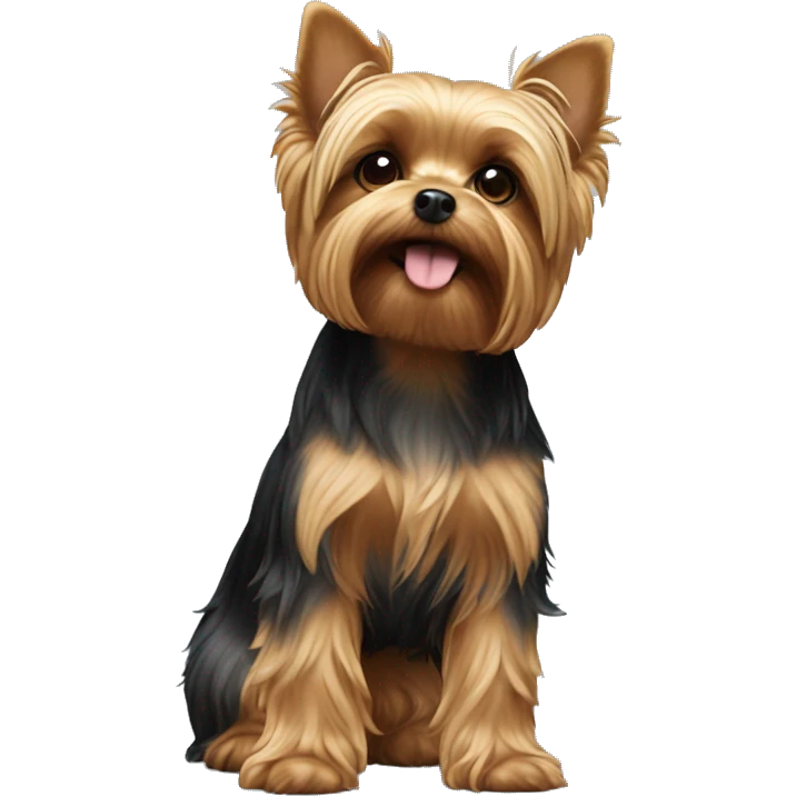 Yorkie sitting on back legs emoji