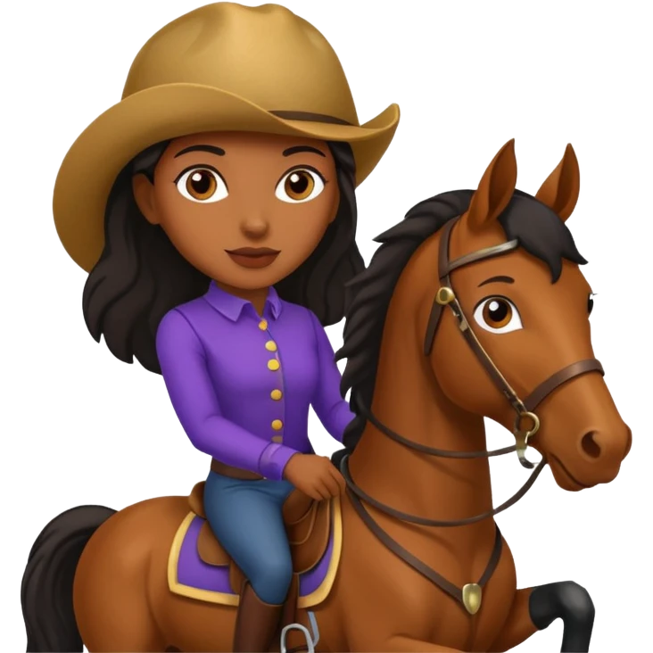covboy on the horse black woman  emoji