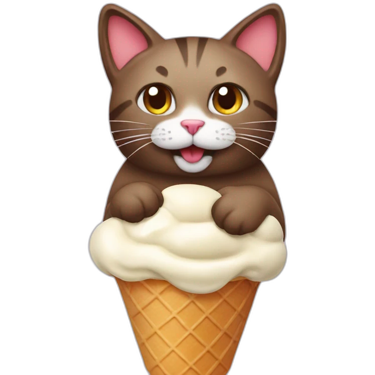 Cat ice cream emoji