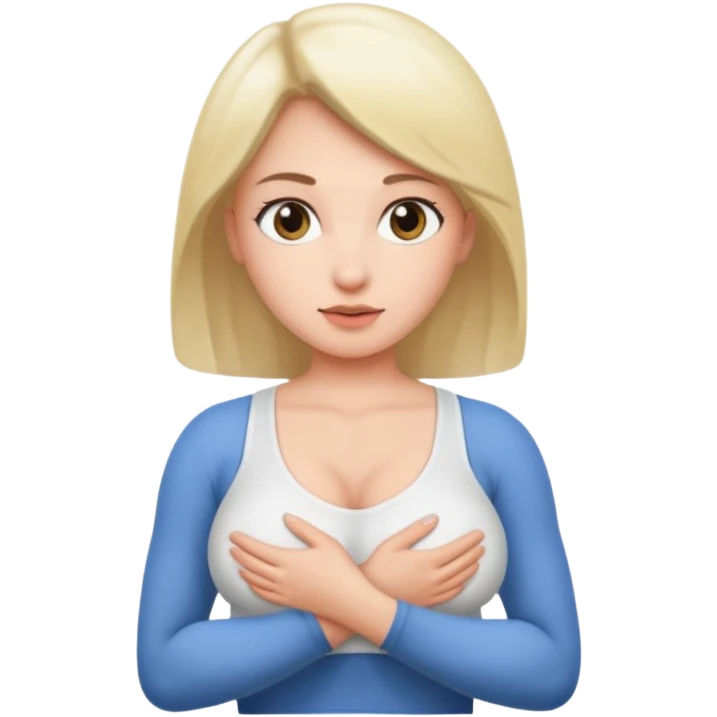 A naked woman lifting her boobs emoji