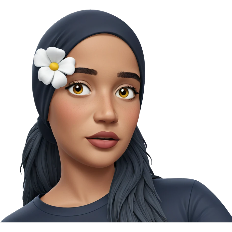 portrait of a girl with flowers emoji