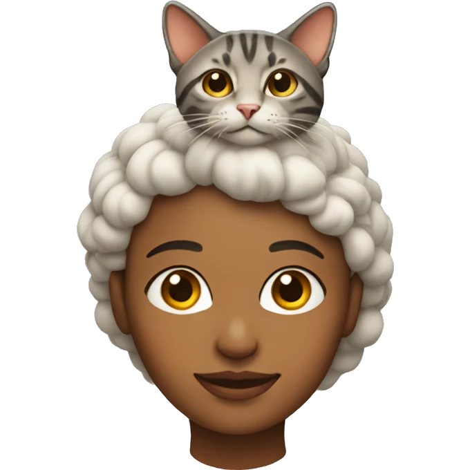 Woman with cat on head emoji