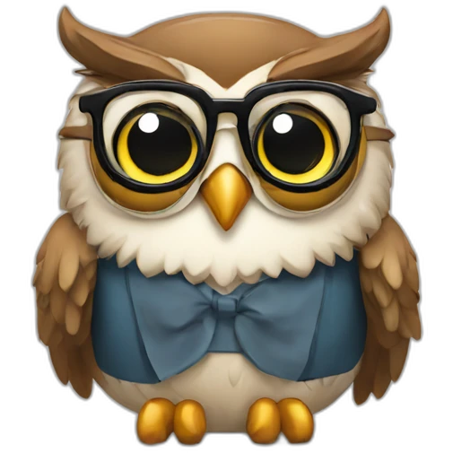 Nerd owl emoji