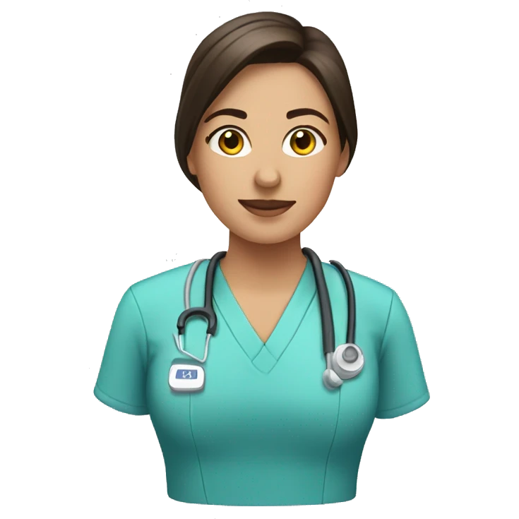 Brunette respiratory therapist emoji